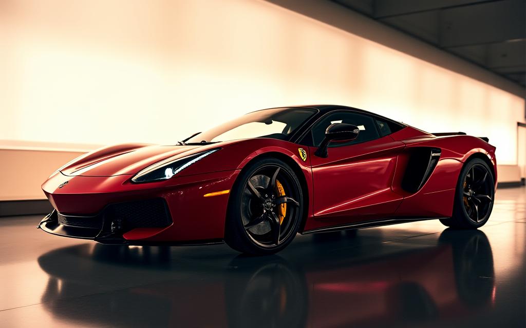 Commercial photoshoot of a luxury sports car.